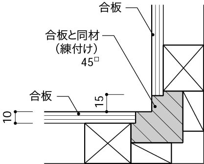 入隅4_同材の見切り