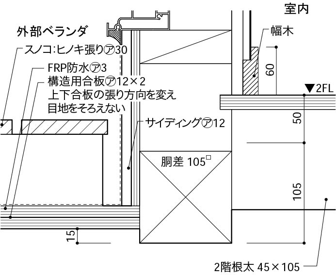 2階居室_ベランダ_段差大