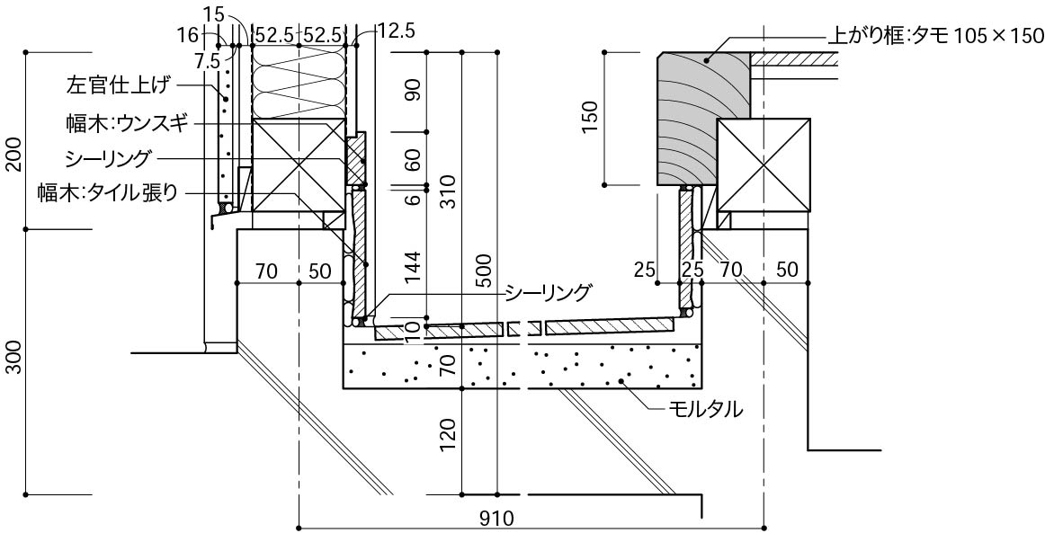 上がり框一般的な納まり