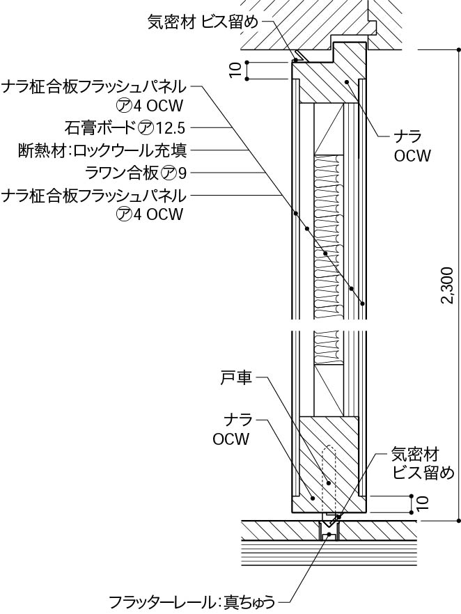 遮音性引込み戸