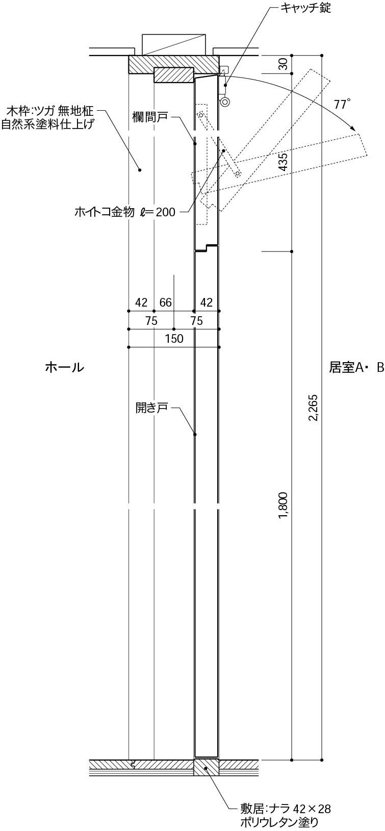 すべり出し欄間戸