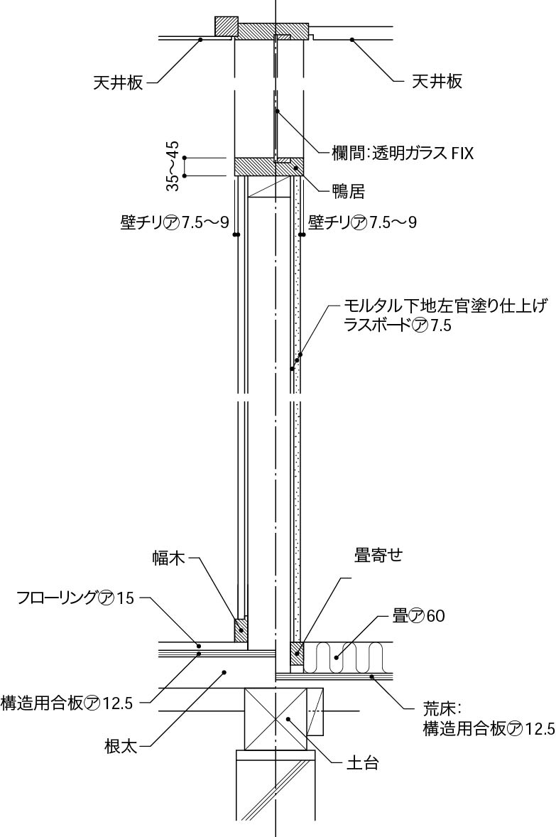 1_7_間仕切壁の層構成_真壁洋室_真壁和室